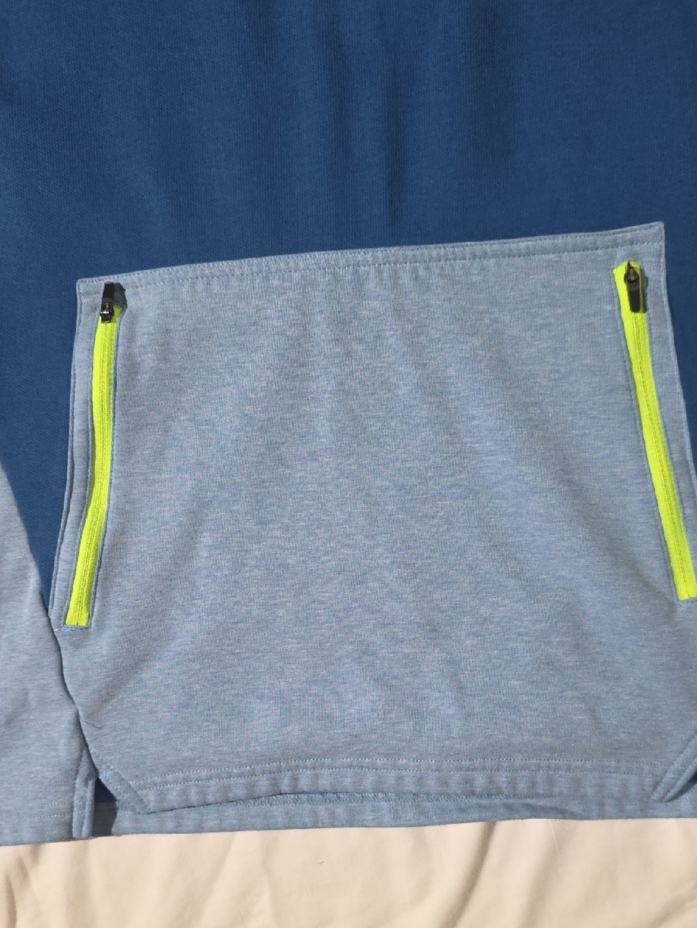 Nike Therma Fit Men's Two-Tone Blue Pullover Hoodie with Neon Trim Size L - Picture 9 of 13